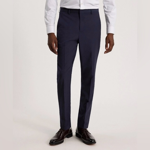 Express Men’s Suit Dress Pants Wool Blend Tech Slim Fit Navy Size 33 X 32